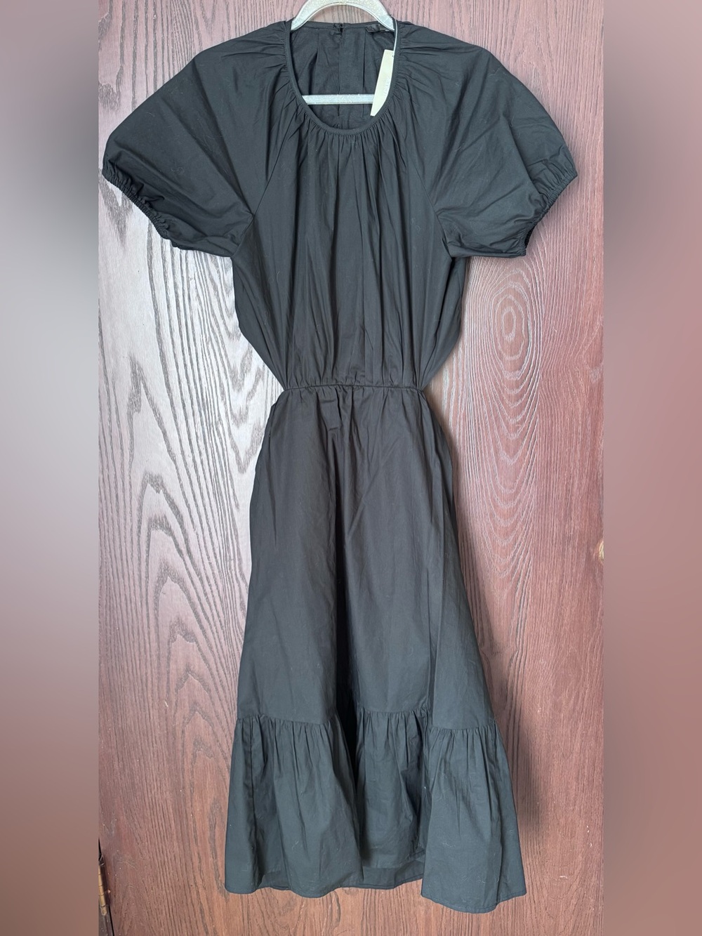 J.Crew Side-Cutout Cotton Poplin Black Dress 0P